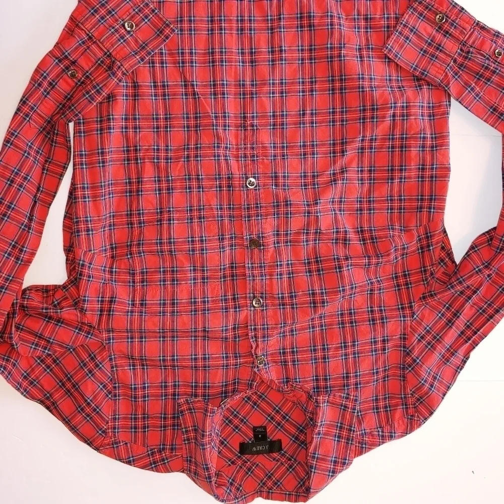 J. Crew Red Plaid Tunic 2